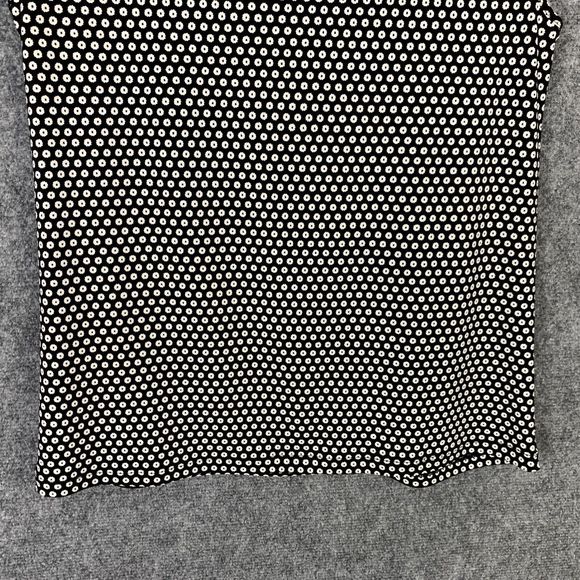 Ann Taylor Petite Sleeveless Top Sz LP B&W Print Career Asymmetrical Neckline - Picture 8 of 8